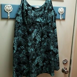 Black and Teal Swimdress